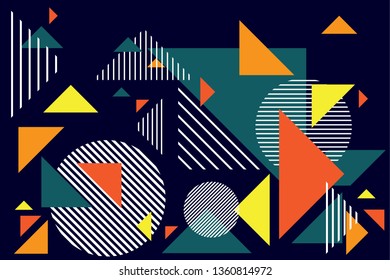 Abstract colorful geometric isometric background. Template for poster, backdrop, book cover, brochure, and vector illustration. Abstract geometric triangles background.