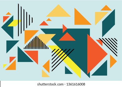 Abstract colorful geometric isometric background. Template for poster, backdrop, book cover, brochure, and vector illustration. Abstract geometric triangles background. Simple geometric background