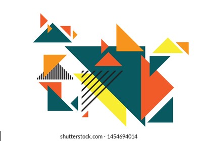 Abstract colorful geometric isometric background. Template for poster, backdrop, book cover, brochure, and vector illustration. Abstract geometric triangles background. Simple geometric background