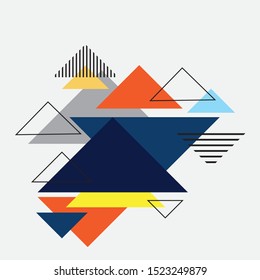Abstract colorful geometric isometric background. Abstract geometric triangles background. Modern abstract background. Template for poster, backdrop, book cover, brochure, and vector illustration