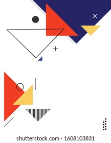 Abstract colorful geometric isometric background. Template for poster, backdrop, book cover, brochure, and vector illustration. Abstract geometric triangles background. Simple geometric background