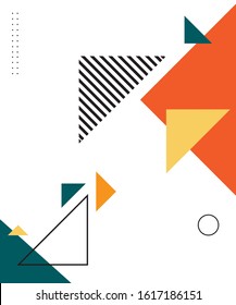 Abstract colorful geometric isometric background. Template for poster, backdrop, book cover, brochure, and vector illustration. Abstract geometric triangles background. Simple geometric background