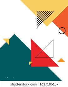 Abstract colorful geometric isometric background. Template for poster, backdrop, book cover, brochure, and vector illustration. Abstract geometric triangles background. Simple geometric background