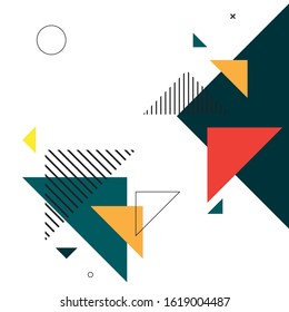 Abstract colorful geometric isometric background. Abstract geometric triangles background. Simple geometric background. Template for poster, backdrop, book cover, brochure, and vector illustration