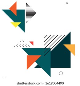 Abstract colorful geometric isometric background. Abstract geometric triangles background. Simple geometric background. Template for poster, backdrop, book cover, brochure, and vector illustration