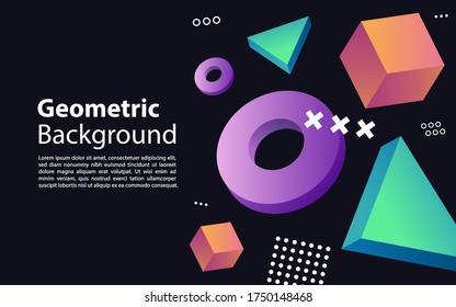 Abstract colorful geometric isometric background. Graphic design element