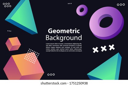 Abstract colorful geometric isometric background. Graphic design element.