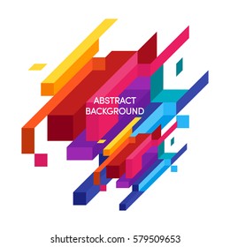 Abstract colorful geometric isometric background  can be used for wallpaper  template  poster  backdrop  book cover  brochure  leaflet  flyer  vector illustration