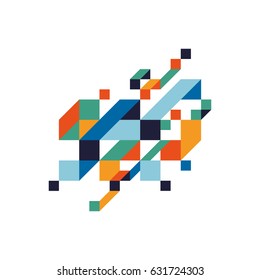 Abstract colorful geometric isometric background, can be used for wallpaper, template, poster, backdrop, book cover, brochure, leaflet, vector illustration