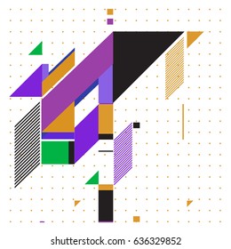 Abstract colorful geometric isometric background. can be used for wallpaper and fabric printed. Template for poster, backdrop, book cover, brochure, and vector illustration.
