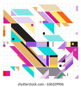 Abstract colorful geometric isometric background. can be used for wallpaper and fabric printed. Template for poster, backdrop, book cover, brochure, and vector illustration.