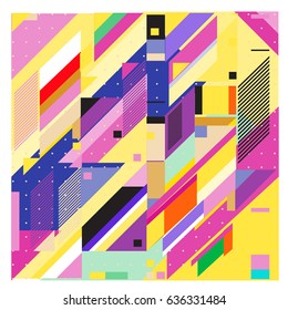 Abstract colorful geometric isometric background. can be used for wallpaper and fabric printed. Template for poster, backdrop, book cover, brochure, and vector illustration.