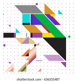 Abstract colorful geometric isometric background. can be used for wallpaper and fabric printed. Template for poster, backdrop, book cover, brochure, and vector illustration.