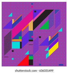 Abstract colorful geometric isometric background. can be used for wallpaper and fabric printed. Template for poster, backdrop, book cover, brochure, and vector illustration.