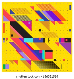 Abstract colorful geometric isometric background. can be used for wallpaper and fabric printed. Template for poster, backdrop, book cover, brochure, and vector illustration.