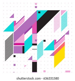 Abstract colorful geometric isometric background. can be used for wallpaper and fabric printed. Template for poster, backdrop, book cover, brochure, and vector illustration.