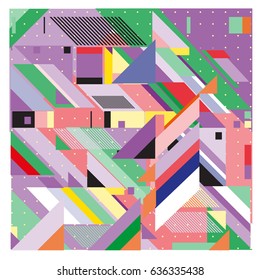 Abstract colorful geometric isometric background. can be used for wallpaper and fabric printed. Template for poster, backdrop, book cover, brochure, and vector illustration.