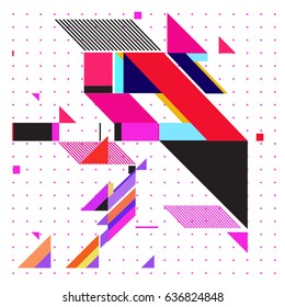 Abstract colorful geometric isometric background. can be used for wallpaper and fabric printed. Template for poster, backdrop, book cover, brochure, and vector illustration.