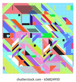 Abstract colorful geometric isometric background. can be used for wallpaper and fabric printed. Template for poster, backdrop, book cover, brochure, and vector illustration.