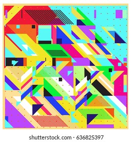 Abstract colorful geometric isometric background. can be used for wallpaper and fabric printed. Template for poster, backdrop, book cover, brochure, and vector illustration.