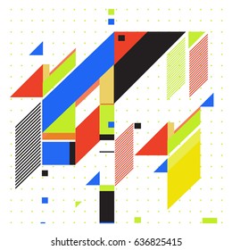 Abstract colorful geometric isometric background. can be used for wallpaper and fabric printed. Template for poster, backdrop, book cover, brochure, and vector illustration.