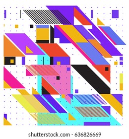 Abstract colorful geometric isometric background. can be used for wallpaper and fabric printed. Template for poster, backdrop, book cover, brochure, and vector illustration.