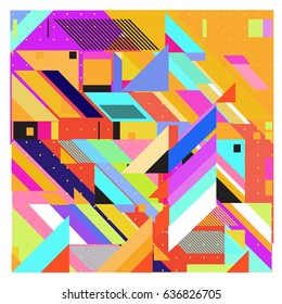 Abstract colorful geometric isometric background. can be used for wallpaper and fabric printed. Template for poster, backdrop, book cover, brochure, and vector illustration.