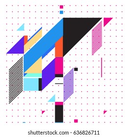 Abstract colorful geometric isometric background. can be used for wallpaper and fabric printed. Template for poster, backdrop, book cover, brochure, and vector illustration.