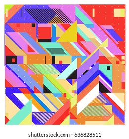 Abstract colorful geometric isometric background. can be used for wallpaper and fabric printed. Template for poster, backdrop, book cover, brochure, and vector illustration.