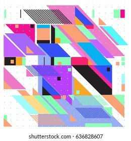 Abstract colorful geometric isometric background. can be used for wallpaper and fabric printed. Template for poster, backdrop, book cover, brochure, and vector illustration.
