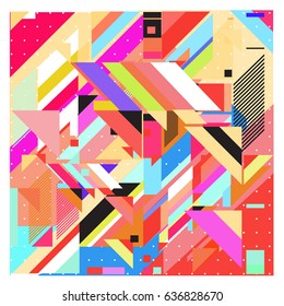 Abstract colorful geometric isometric background. can be used for wallpaper and fabric printed. Template for poster, backdrop, book cover, brochure, and vector illustration.