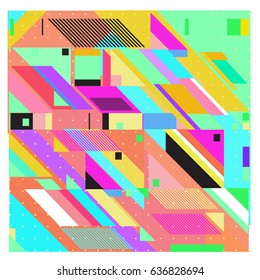 Abstract colorful geometric isometric background. can be used for wallpaper and fabric printed. Template for poster, backdrop, book cover, brochure, and vector illustration.
