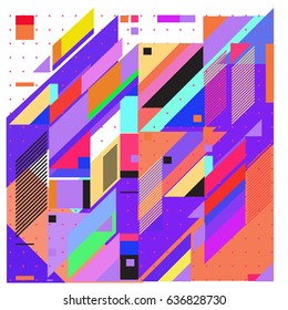 Abstract colorful geometric isometric background. can be used for wallpaper and fabric printed. Template for poster, backdrop, book cover, brochure, and vector illustration.