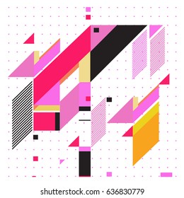 Abstract colorful geometric isometric background. can be used for wallpaper and fabric printed. Template for poster, backdrop, book cover, brochure, and vector illustration.