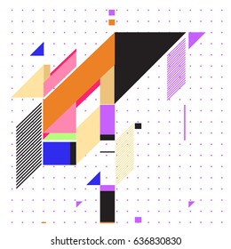 Abstract colorful geometric isometric background. can be used for wallpaper and fabric printed. Template for poster, backdrop, book cover, brochure, and vector illustration.