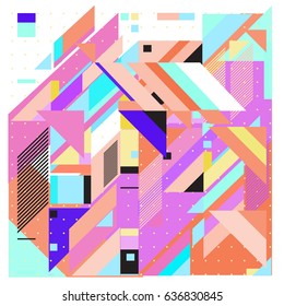 Abstract colorful geometric isometric background. can be used for wallpaper and fabric printed. Template for poster, backdrop, book cover, brochure, and vector illustration.