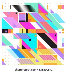 Abstract colorful geometric isometric background. can be used for wallpaper and fabric printed. Template for poster, backdrop, book cover, brochure, and vector illustration.