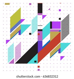 Abstract colorful geometric isometric background. can be used for wallpaper and fabric printed. Template for poster, backdrop, book cover, brochure, and vector illustration.