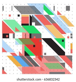 Abstract colorful geometric isometric background. can be used for wallpaper and fabric printed. Template for poster, backdrop, book cover, brochure, and vector illustration.