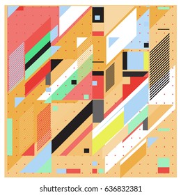 Abstract colorful geometric isometric background. can be used for wallpaper and fabric printed. Template for poster, backdrop, book cover, brochure, and vector illustration.