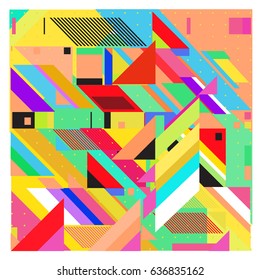 Abstract colorful geometric isometric background. can be used for wallpaper and fabric printed. Template for poster, backdrop, book cover, brochure, and vector illustration.