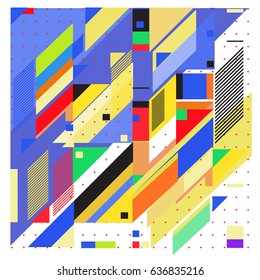 Abstract colorful geometric isometric background. can be used for wallpaper and fabric printed. Template for poster, backdrop, book cover, brochure, and vector illustration.