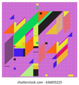 Abstract colorful geometric isometric background. can be used for wallpaper and fabric printed. Template for poster, backdrop, book cover, brochure, and vector illustration.