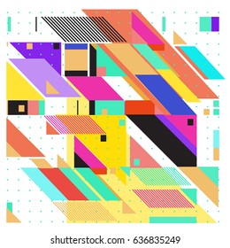 Abstract colorful geometric isometric background. can be used for wallpaper and fabric printed. Template for poster, backdrop, book cover, brochure, and vector illustration.