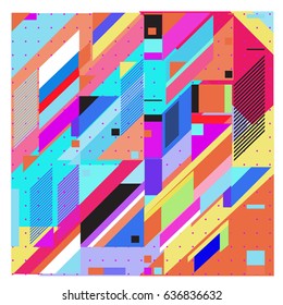 Abstract colorful geometric isometric background. can be used for wallpaper and fabric printed. Template for poster, backdrop, book cover, brochure, and vector illustration.