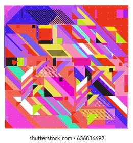 Abstract colorful geometric isometric background. can be used for wallpaper and fabric printed. Template for poster, backdrop, book cover, brochure, and vector illustration.