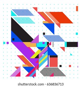 Abstract colorful geometric isometric background. can be used for wallpaper and fabric printed. Template for poster, backdrop, book cover, brochure, and vector illustration.