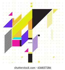 Abstract colorful geometric isometric background. can be used for wallpaper and fabric printed. Template for poster, backdrop, book cover, brochure, and vector illustration.