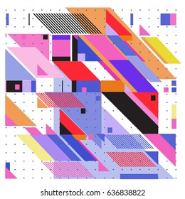 Abstract colorful geometric isometric background. can be used for wallpaper and fabric printed. Template for poster, backdrop, book cover, brochure, and vector illustration.