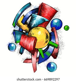 Abstract colorful geometric isometric background, can be used for wallpaper, template, poster, backdrop, book cover, brochure, leaflet, flyer, vector illustration